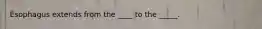 Esophagus extends from the ____ to the _____.