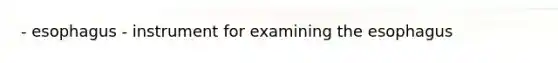 - esophagus - instrument for examining the esophagus