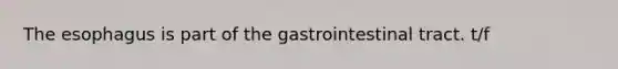 The esophagus is part of the gastrointestinal tract. t/f