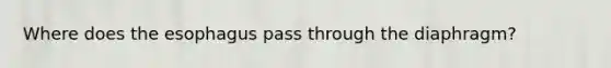 Where does the esophagus pass through the diaphragm?