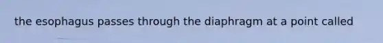 the esophagus passes through the diaphragm at a point called