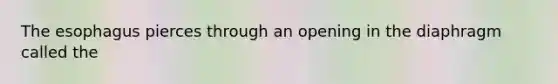 The esophagus pierces through an opening in the diaphragm called the