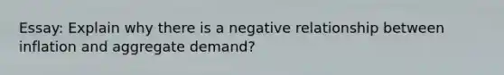 Essay: Explain why there is a negative relationship between inflation and aggregate demand?