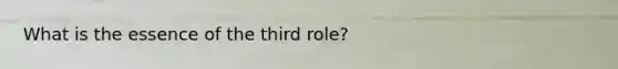 What is the essence of the third role?