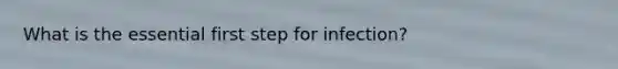 What is the essential first step for infection?