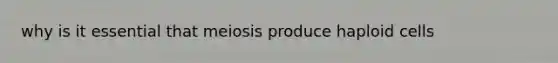 why is it essential that meiosis produce haploid cells