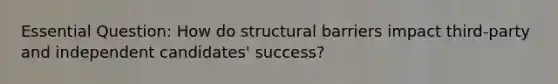 Essential Question: How do structural barriers impact third-party and independent candidates' success?