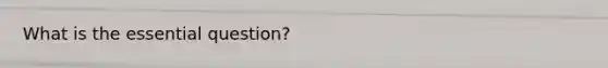 What is the essential question?