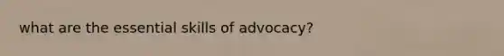 what are the essential skills of advocacy?