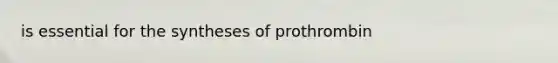 is essential for the syntheses of prothrombin