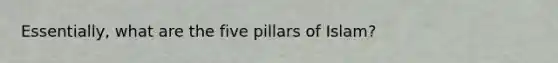 Essentially, what are the five pillars of Islam?