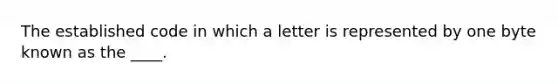 The established code in which a letter is represented by one byte known as the ____.