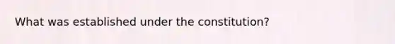 What was established under the constitution?