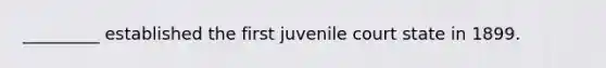 _________ established the first juvenile court state in 1899.