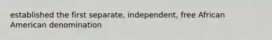established the first separate, independent, free African American denomination