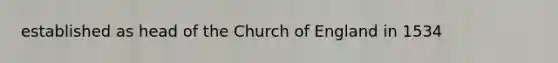 established as head of the Church of England in 1534