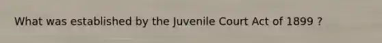 What was established by the Juvenile Court Act of 1899 ?