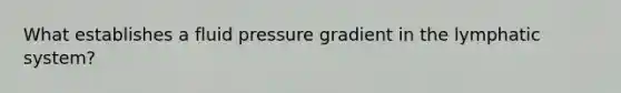 What establishes a fluid pressure gradient in the lymphatic system?