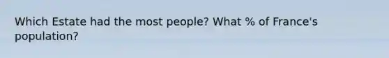 Which Estate had the most people? What % of France's population?