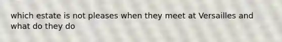which estate is not pleases when they meet at Versailles and what do they do