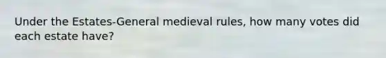 Under the Estates-General medieval rules, how many votes did each estate have?