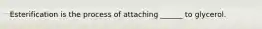 Esterification is the process of attaching ______ to glycerol.