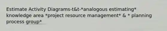 Estimate Activity Diagrams-t&t-*analogous estimating* knowledge area *project resource management* & * planning process group*