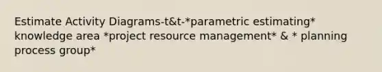 Estimate Activity Diagrams-t&t-*parametric estimating* knowledge area *project resource management* & * planning process group*