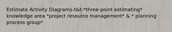 Estimate Activity Diagrams-t&t-*three-point estimating* knowledge area *project resource management* & * planning process group*