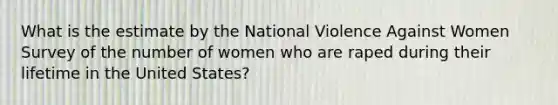 What is the estimate by the National Violence Against Women Survey of the number of women who are raped during their lifetime in the United States?