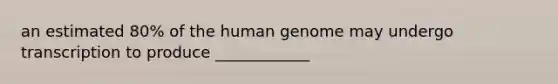 an estimated 80% of the human genome may undergo transcription to produce ____________