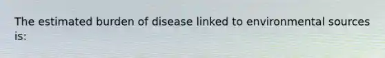 The estimated burden of disease linked to environmental sources is: