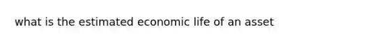 what is the estimated economic life of an asset