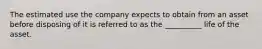 The estimated use the company expects to obtain from an asset before disposing of it is referred to as the __________ life of the asset.