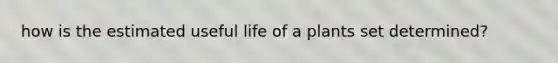 how is the estimated useful life of a plants set determined?