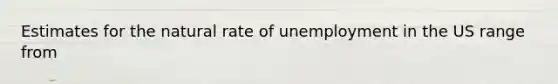 Estimates for the natural rate of unemployment in the US range from