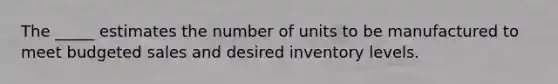 The _____ estimates the number of units to be manufactured to meet budgeted sales and desired inventory levels.