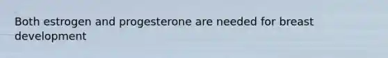 Both estrogen and progesterone are needed for breast development