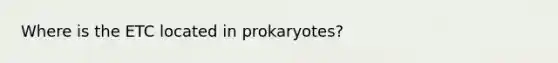 Where is the ETC located in prokaryotes?