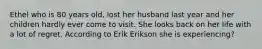 Ethel who is 80 years old, lost her husband last year and her children hardly ever come to visit. She looks back on her life with a lot of regret. According to Erik Erikson she is experiencing?