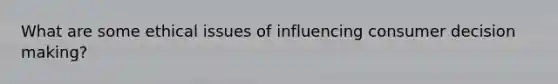 What are some ethical issues of influencing consumer decision making?