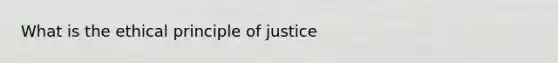 What is the ethical principle of justice