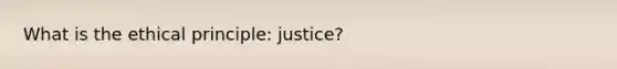 What is the ethical principle: justice?