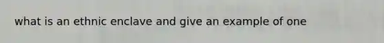 what is an ethnic enclave and give an example of one