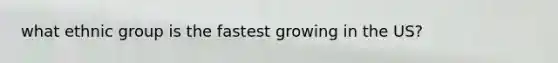 what ethnic group is the fastest growing in the US?