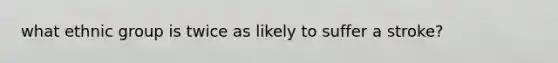 what ethnic group is twice as likely to suffer a stroke?