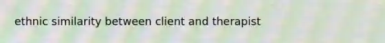 ethnic similarity between client and therapist