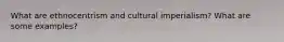 What are ethnocentrism and cultural imperialism? What are some examples?