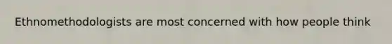Ethnomethodologists are most concerned with how people think