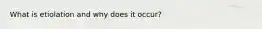What is etiolation and why does it occur?